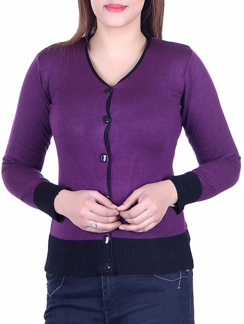 contrast piping detail cardigan - 15701832 - Very Small Image - 1