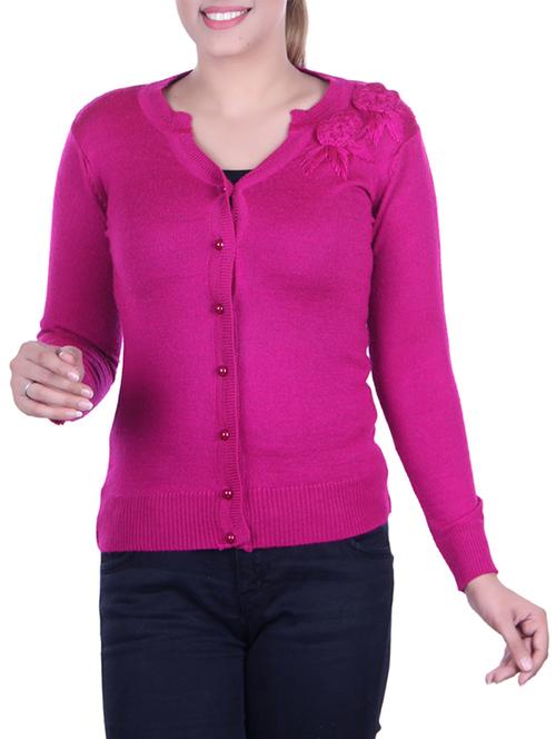 floral embroidered knitted cardigan - 15701841 - Very Small Image - 1