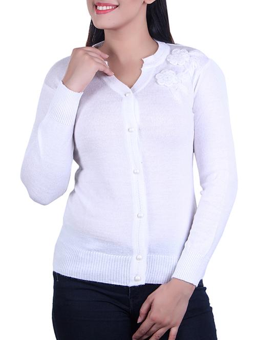floral embroidered knitted cardigan - 15701845 - Very Small Image - 1
