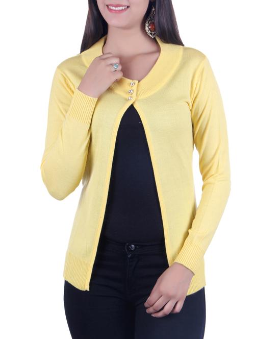 buttoned neck knitted shrug - 15701895 - Very Small Image - 1