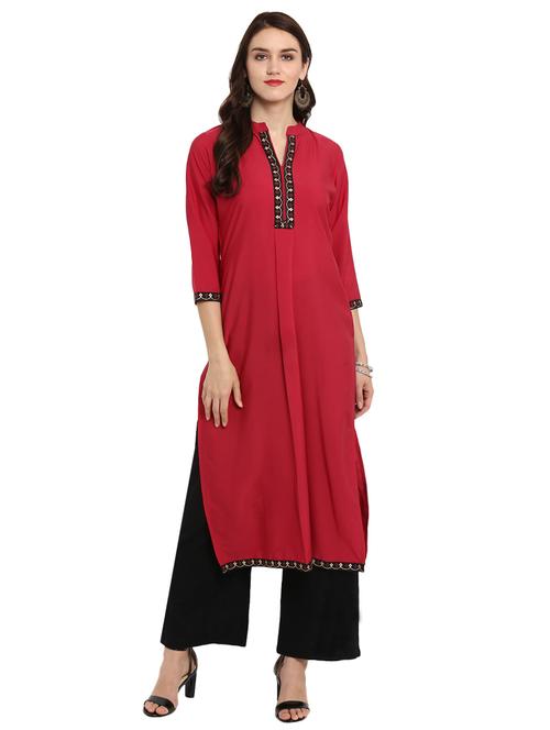 foil print straight kurta - 15702303 - Very Small Image - 1