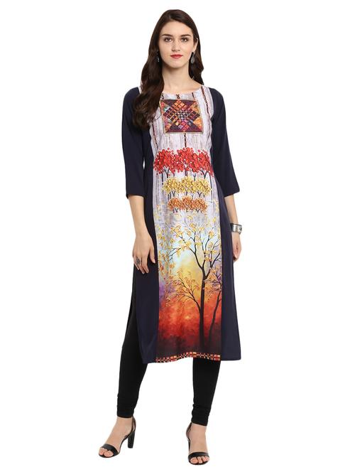digital printed straight kurta - 15702335 - Very Small Image - 1