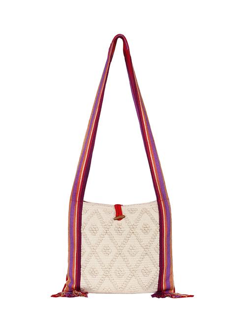 white cotton sling bag - 15702926 - Very Small Image - 1
