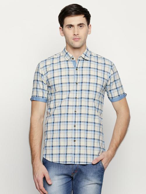 light blue cotton casual shirt - 15703065 - Very Small Image - 1