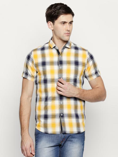 yellow cotton casual shirt - 15703085 - Very Small Image - 1