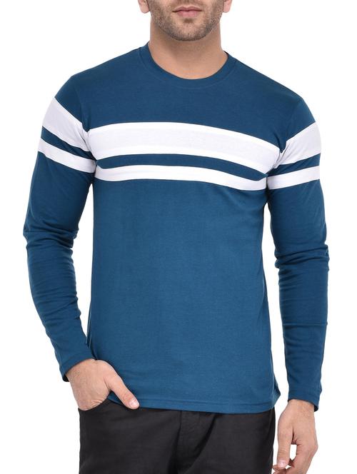 blue cotton cut & sew t-shirt - 15703578 - Very Small Image - 1