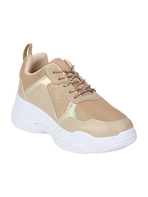 nude patent leather laceup sneakers - 15703828 - Very Small Image - 1