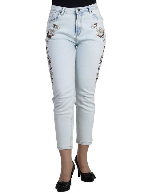 high waist embroidered jeans - 15703940 - Very Small Image - 1