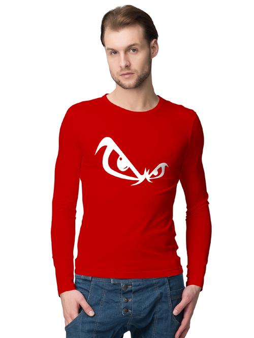 red cotton chest print tshirt - 15704657 - Very Small Image - 1
