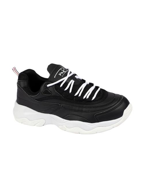 black leatherette sport shoes - 15704946 - Very Small Image - 1