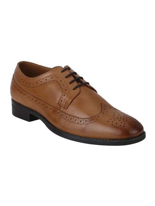 tan leather lace-up derbys - 15704990 - Very Small Image - 1