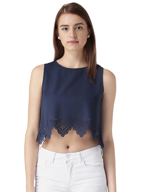 cut work detail crop top - 15705147 - Very Small Image - 1