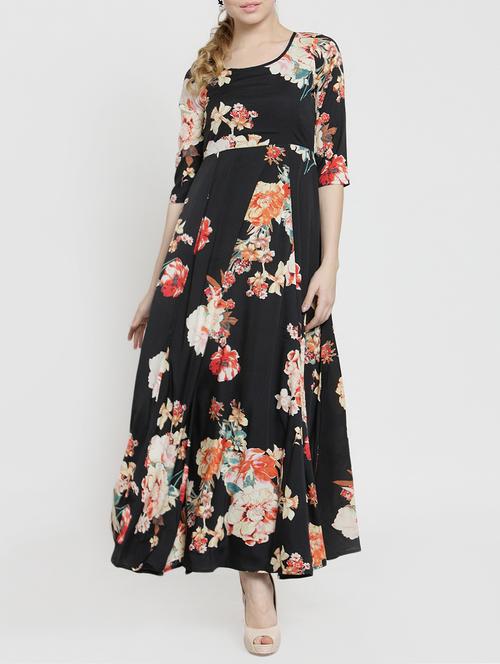 floral pleated a-line dress - 15705913 - Very Small Image - 1