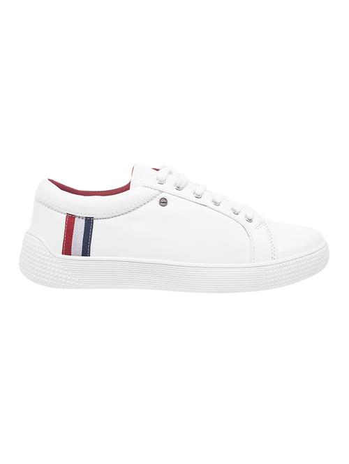 white leatherette lace up sneakers - 15706154 - Very Small Image - 1