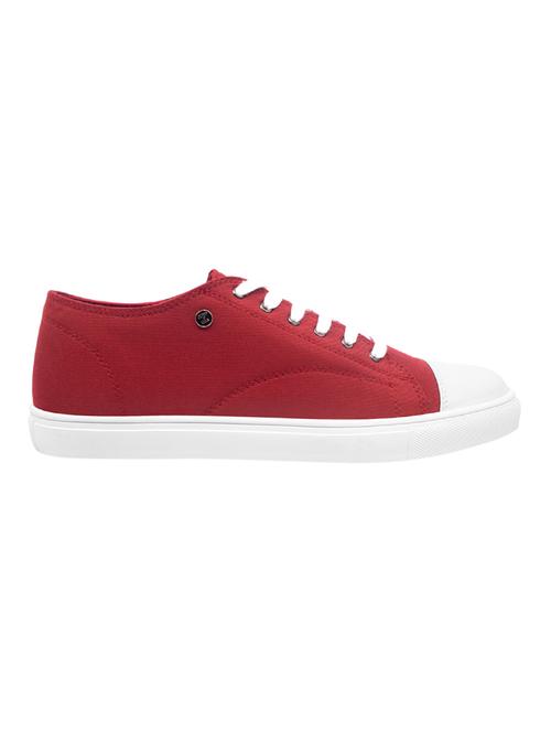 red canvas lace up sneakers - 15706158 - Very Small Image - 1