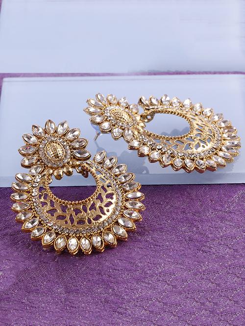 gold plated drop earring - 15706237 - Very Small Image - 1