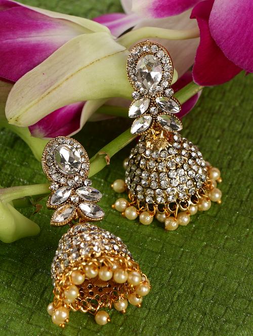 gold tone jhumka - 15706261 - Very Small Image - 1