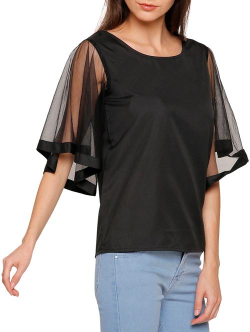 sheer bell sleeved top - 15707425 - Very Small Image - 1