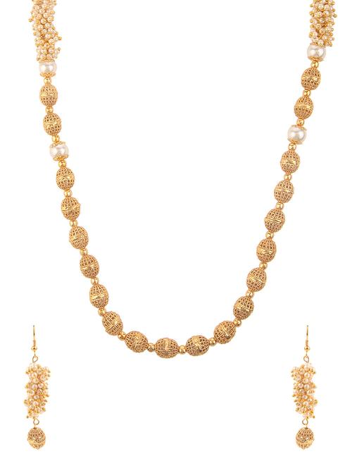 gold tone necklace and earrings set - 15707514 - Very Small Image - 1