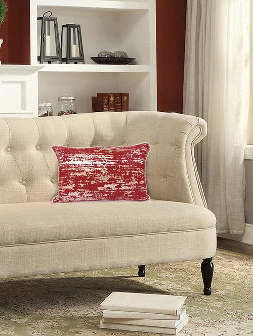 cotton red rectangular cushion cover- set of 1 (30 x 50 cm) - 15707592 - Very Small Image - 1
