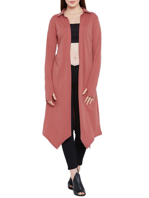 thumb hole detail asymmetric shrug - 15707880 - Very Small Image - 1
