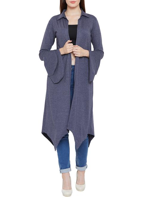 shirt collar bell sleeved asymmetric shrug - 15707898 - Very Small Image - 1
