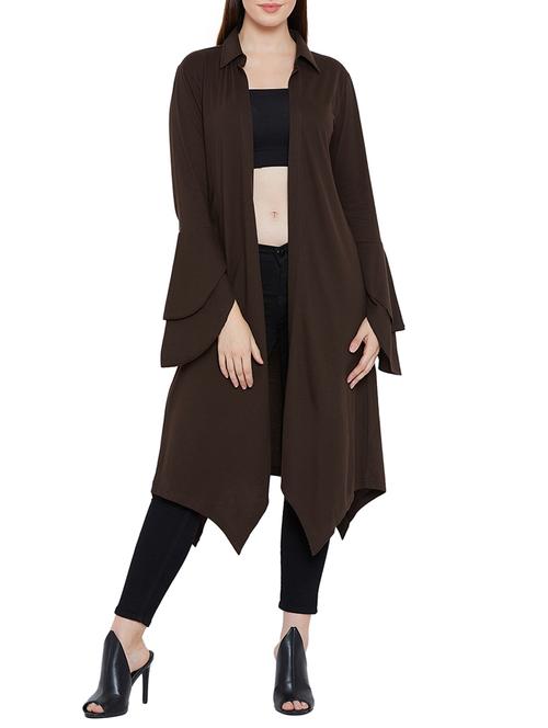 shirt collar bell sleeved asymmetric shrug - 15707901 - Very Small Image - 1