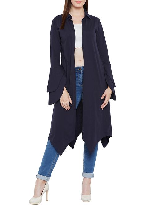 shirt collar bell sleeved asymmetric shrug - 15707910 - Very Small Image - 1
