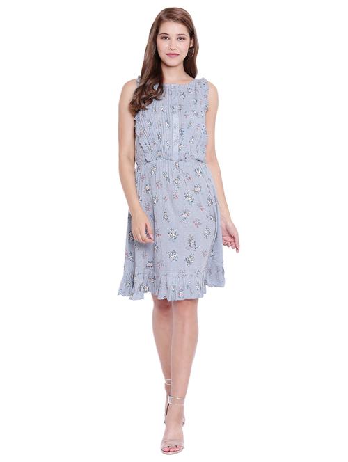 floral pin tucks detail dress - 15707914 - Very Small Image - 1