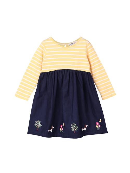 key hole back striped frock - 15708201 - Very Small Image - 1