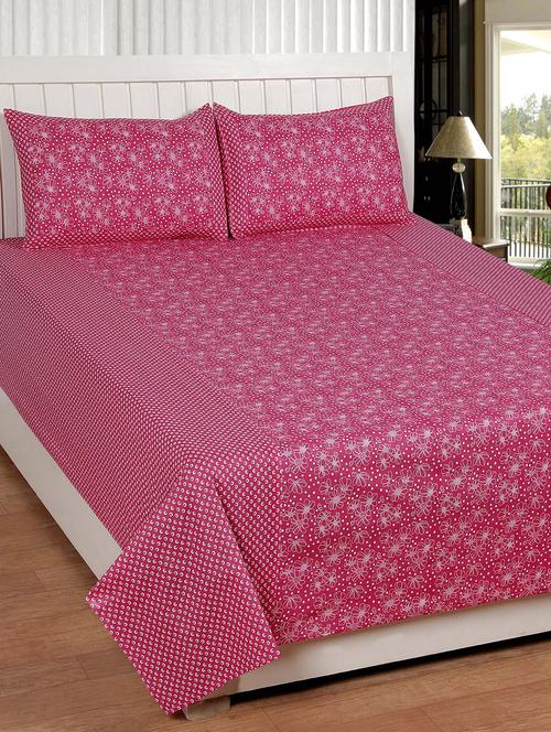cotton double bedsheet with 2 pillow covers - 15708237 - Very Small Image - 1