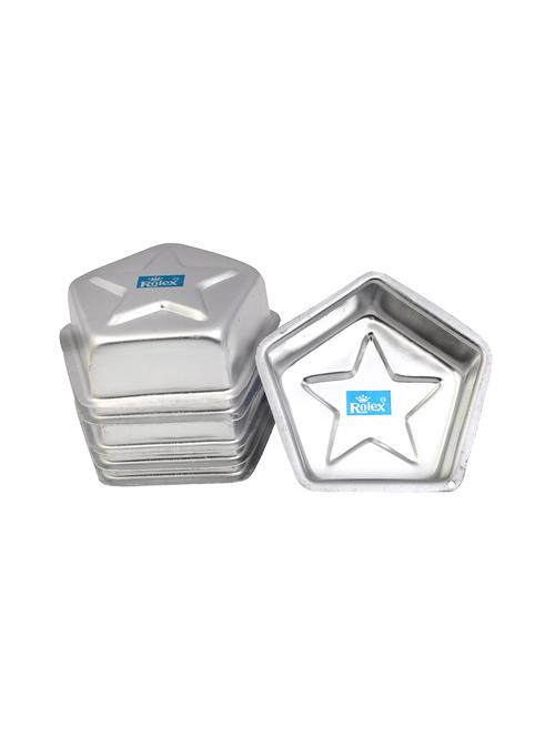 aluminium jelly cupcake muffin mould lt.penta with dec.star set of 6 s3 - 15708596 - Very Small Image - 1