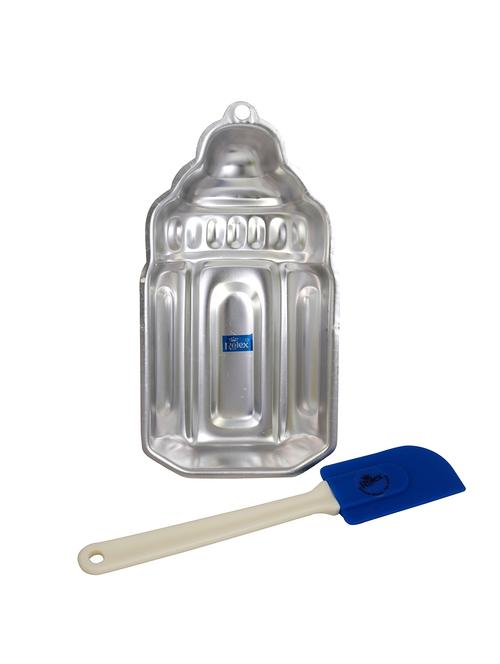 aluminium cake mould pans milk bottle + spatulla small - 15708649 - Very Small Image - 1