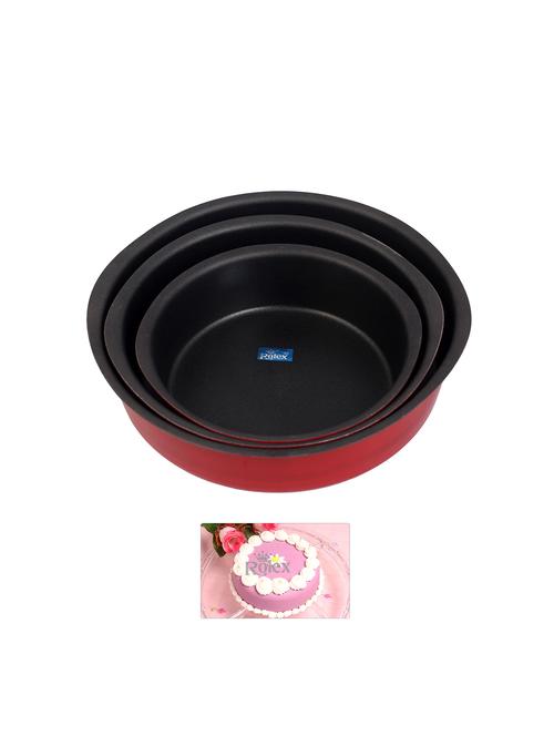 non stick cake pan mould a03 round set of 3 s1-2-3 250 gms - 1 kg cake - 15708699 - Very Small Image - 1
