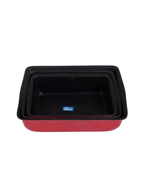 non stick cake pan mould rectangel set of 3 s1-2-3 250 gms - 1 kg cake - 15708711 - Very Small Image - 1