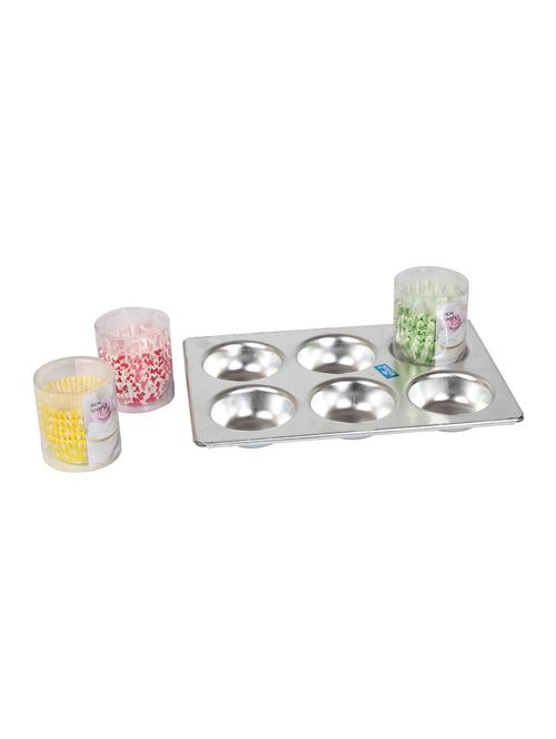 aluminium muffin tray 6 cavity + 300 flair paper cup cakes 10 cm - 15708752 - Very Small Image - 1