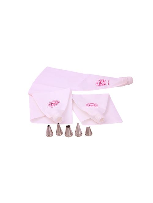 cake decoration synthetic icing bag 35cm set of 3 with 5 nozzle, white - 15709573 - Very Small Image - 1
