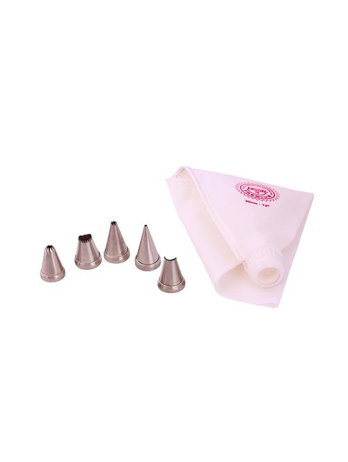 cake decoration synthetic icing bag 30cm with 5 nozzle, white - 15709582 - Very Small Image - 1