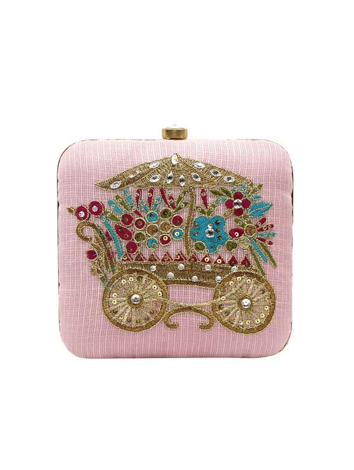 pink cotton polyester blend box clutch - 15709617 - Very Small Image - 1