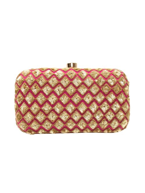 pink cotton polyester blend box clutch - 15709622 - Very Small Image - 1