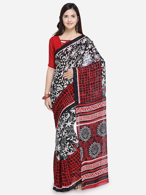 digital floral printed saree - 15709803 - Very Small Image - 1