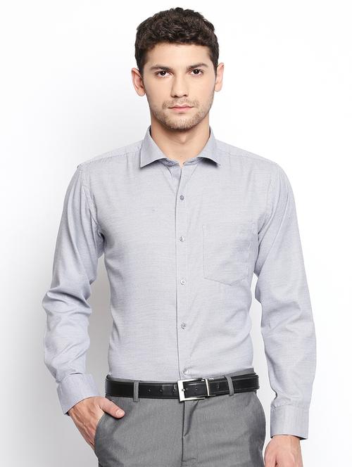 grey cotton blend formal shirt - 15710116 - Very Small Image - 1