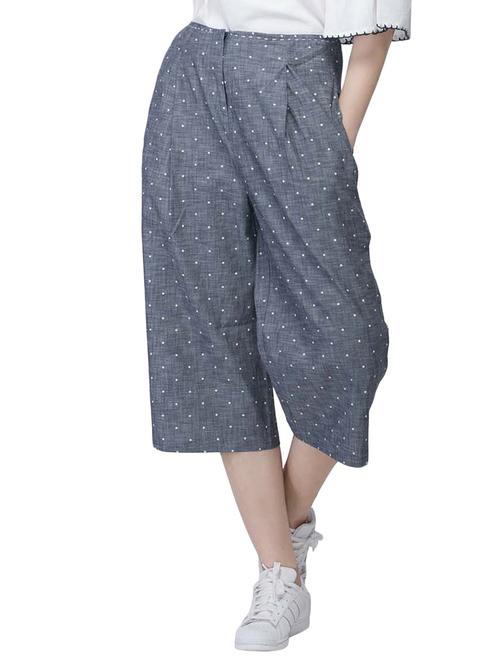 polka dotted pleated culottes - 15710221 - Very Small Image - 1