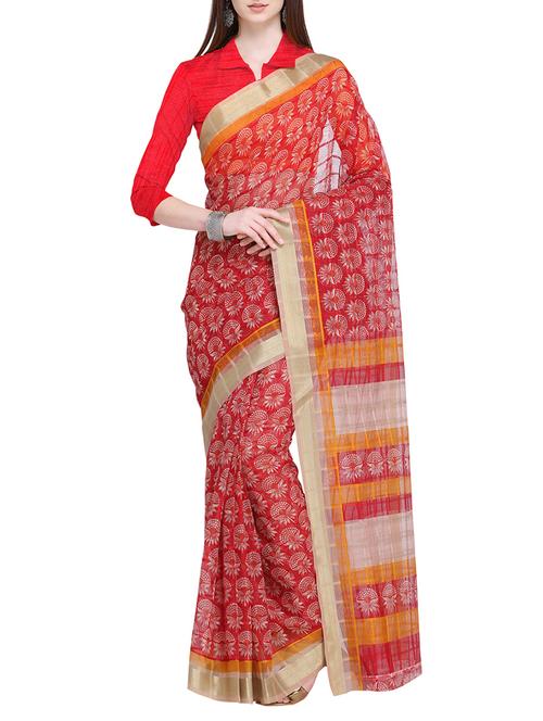 floral motif kota doria saree with blouse - 15710572 - Very Small Image - 1