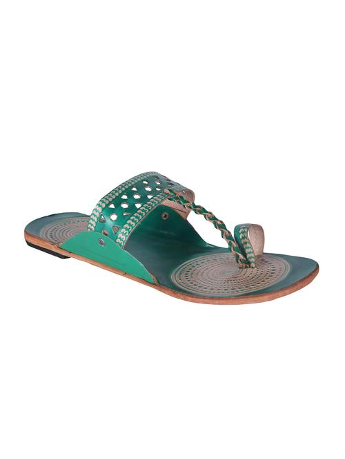 green slip on kolhapuris - 15710892 - Very Small Image - 1