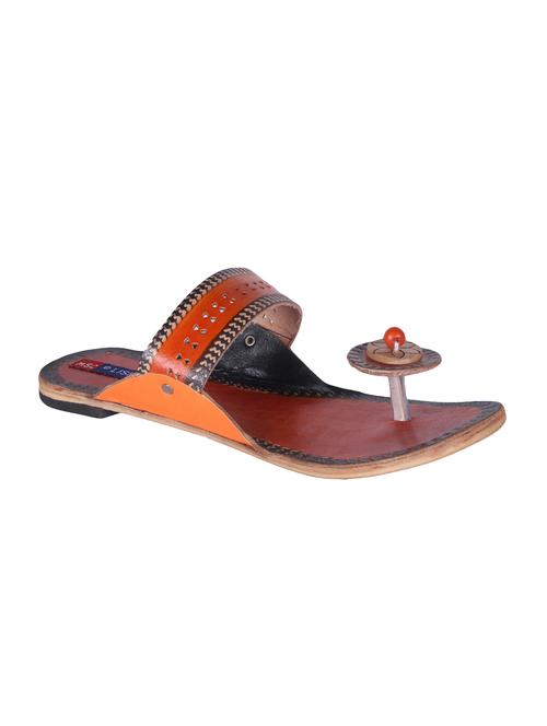 orange open thong kolhapuris - 15710893 - Very Small Image - 1