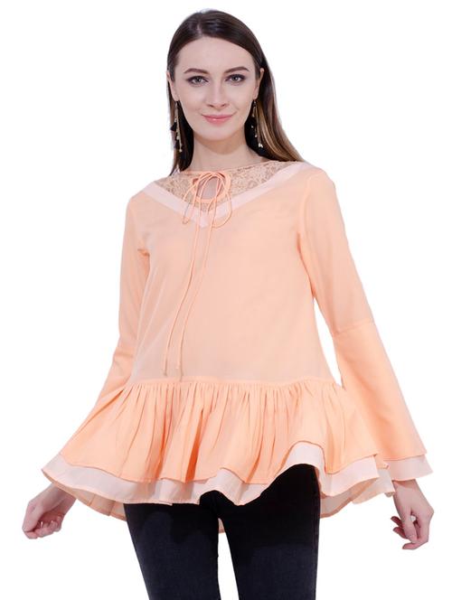lace paneled gathered detail tunic - 15711089 - Very Small Image - 1