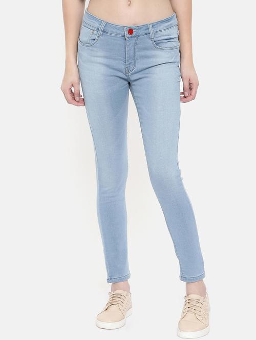 stone washed mid waist jeans - 15713267 - Very Small Image - 1