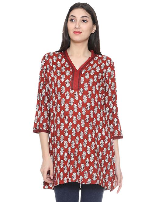 printed straight kurti - 15713294 - Very Small Image - 1