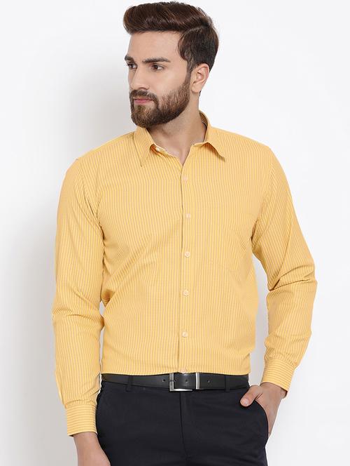 yellow cotton formal shirt - 15713444 - Very Small Image - 1